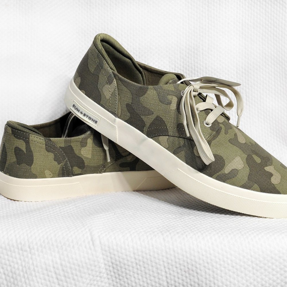 Sun + Stone "Kiva" Camo Green Men's Size 12 Casual Sneakers New In Box